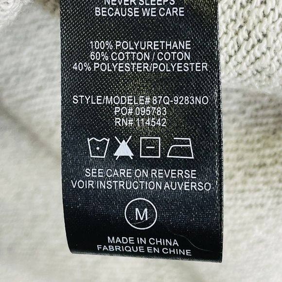 Blank NYC BlankNYC Grey French Terry Faux Leather Moto Open Jacket Womens Medium - Picture 9 of 9